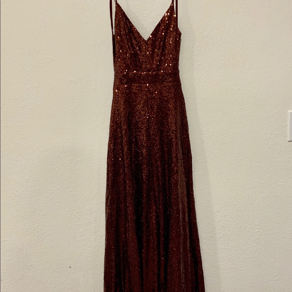 Spaghetti Strap Red Sequin Dress